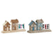 Decorative Figure Home ESPRIT Blue Red Multicolour Houses 25,5 x 9 x 13,5 cm (2 Units) - Декорация и Осветление<<<Дом