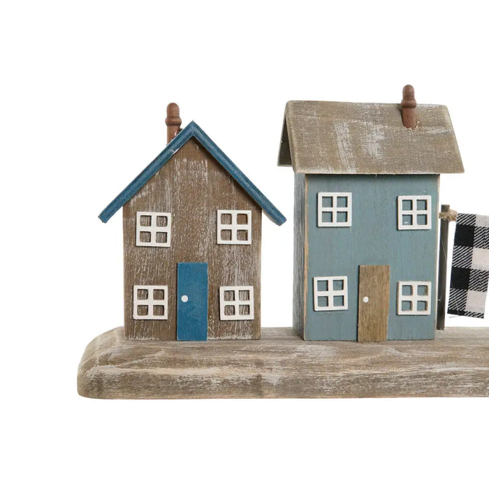 Decorative Figure Home ESPRIT Blue Red Multicolour Houses 25,5 x 9 x 13,5 cm (2 Units) - Декорация и Осветление<<<Дом