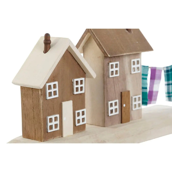 Decorative Figure Home ESPRIT Blue Red Multicolour Houses 25,5 x 9 x 13,5 cm (2 Units) - Декорация и Осветление<<<Дом