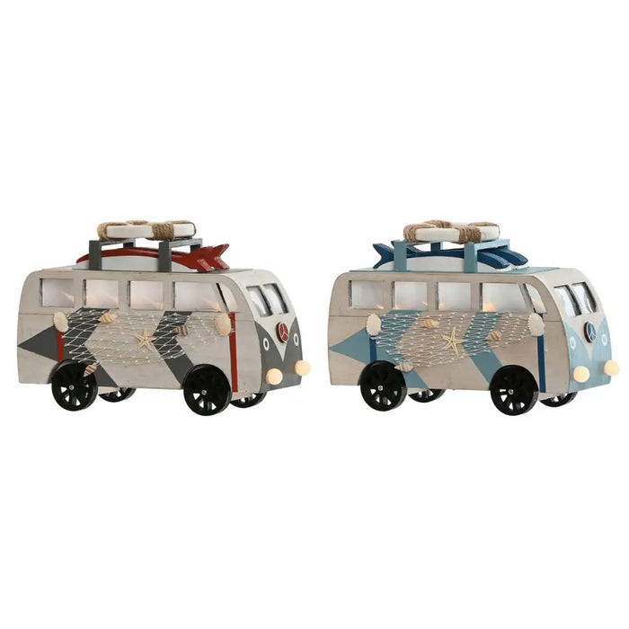 Decorative Figure Home ESPRIT Blue White Terracotta 22 x 7 x 14 cm (2 Units) - Декорация и Осветление<<<Дом