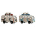 Decorative Figure Home ESPRIT Blue White Terracotta 22 x 7 x 14 cm (2 Units) - Декорация и Осветление<<<Дом