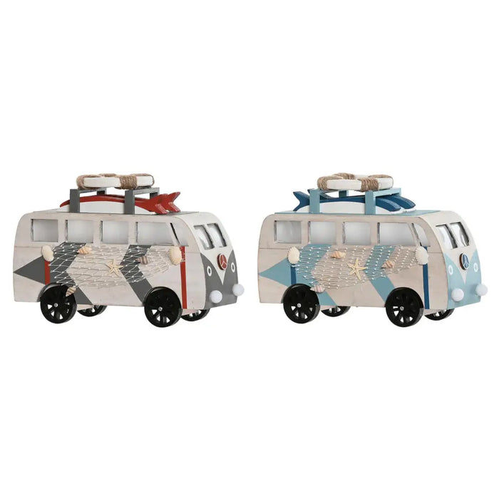 Decorative Figure Home ESPRIT Blue White Terracotta 22 x 7 x 14 cm (2 Units) - Декорация и Осветление<<<Дом