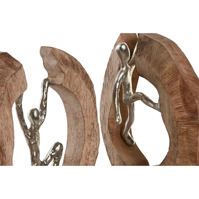 Decorative Figure Home ESPRIT Brown Silver Natural 19 x 9 x 28 cm (2 Units) - Декорация и Осветление<<<Дом