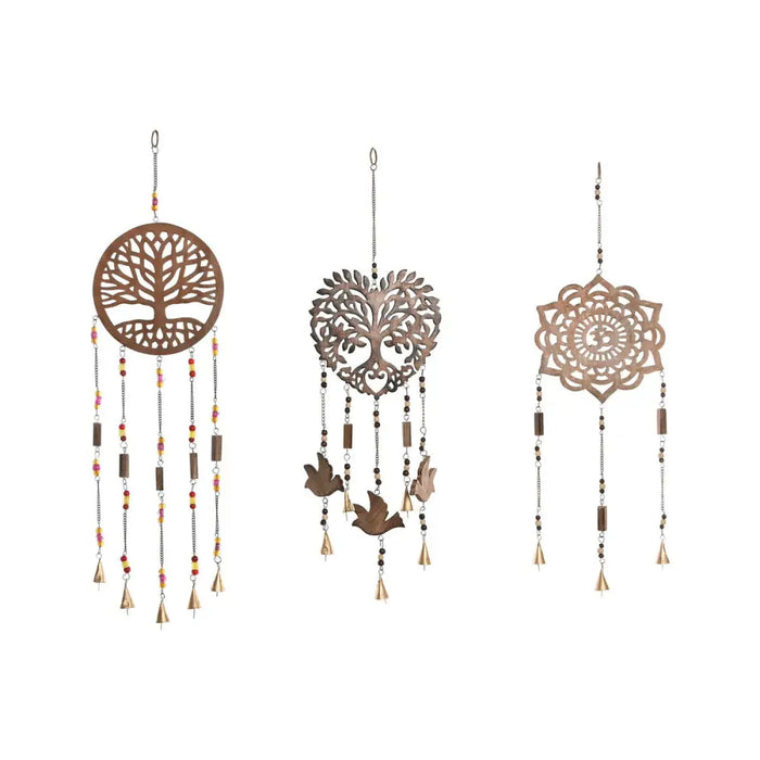 Decorative Figure Home ESPRIT Brown Tree Heart Sun 20 x 20 x 61 cm (3 Units) - Декорация и Осветление<<<Дом