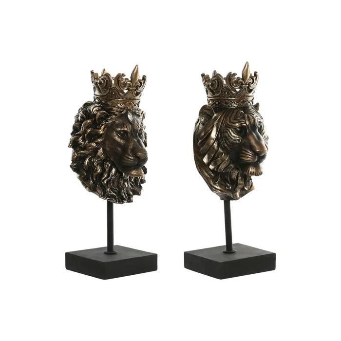Decorative Figure Home ESPRIT Dark brown Lion Crown 21 x 18 x 44 cm (2 Units) - Декорация и Осветление<<<Дом