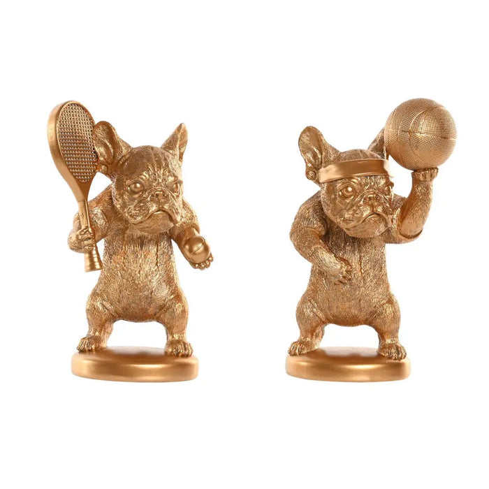 Decorative Figure Home ESPRIT Golden Dog 16,5 X 13 X 27 CM (2 Units) - Декорация и Осветление<<<Дом