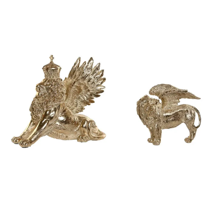 Decorative Figure Home ESPRIT Golden Lion 20 x 10,5 x 17,5 cm 29 x 13 x 25 cm (2 Units) - Декорация и Осветление<<<Дом