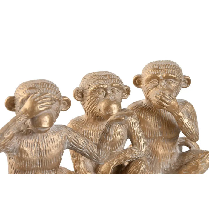 Decorative Figure Home ESPRIT Golden Monkey Tropical 14 x 10 x 14 cm (3 Units) - Декорация и Осветление<<<Дом