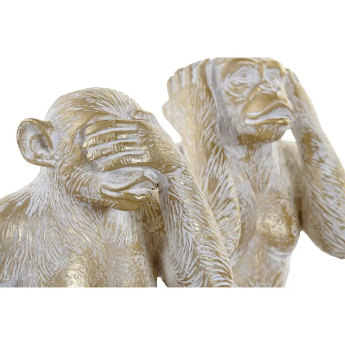 Decorative Figure Home ESPRIT Golden Monkey Tropical 21 x 17 x 25 cm (3 Units) - Декорация и Осветление<<<Дом