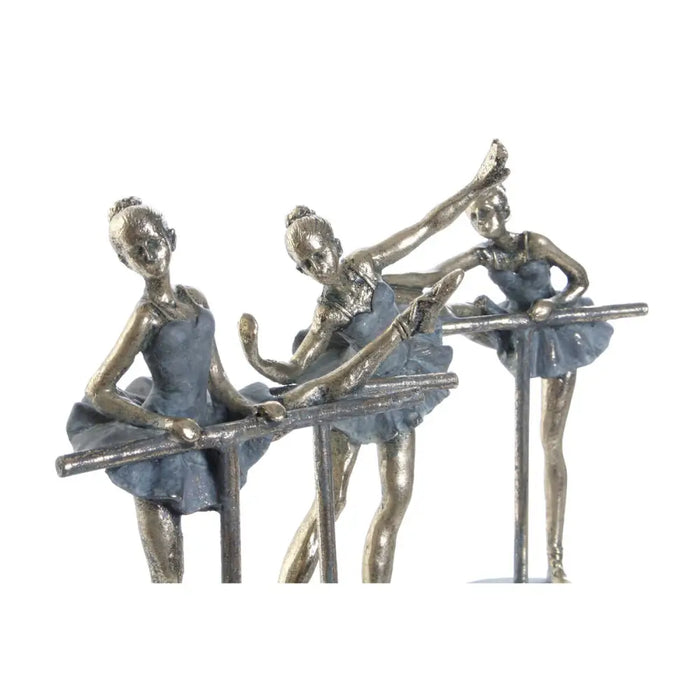 Decorative Figure Home ESPRIT Grey Golden Ballet Dancer 14 x 8 x 20 cm (3 Units) - Декорация и Осветление<<<Дом