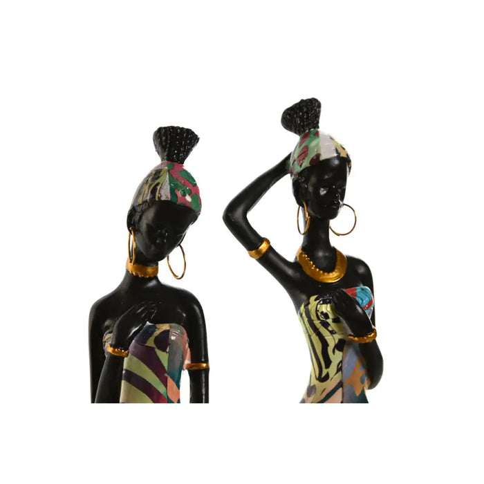 Decorative Figure Home ESPRIT Multicolour African Woman 9 x 7 x 16,5 cm (2 Units) - Декорация и Осветление<<<Дом