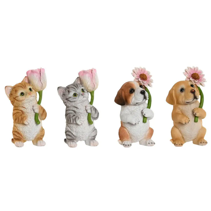 Decorative Figure Home ESPRIT Multicolour animals 10,5 X 9 X 18,5 cm (4 Units) - Декорация и Осветление<<<Дом
