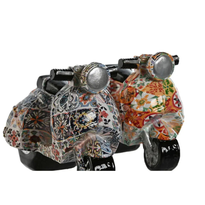 Decorative Figure Home ESPRIT Multicolour Mediterranean scooter 14 x 8 x 11 cm (2 Units) - Декорация и Осветление<<<Дом
