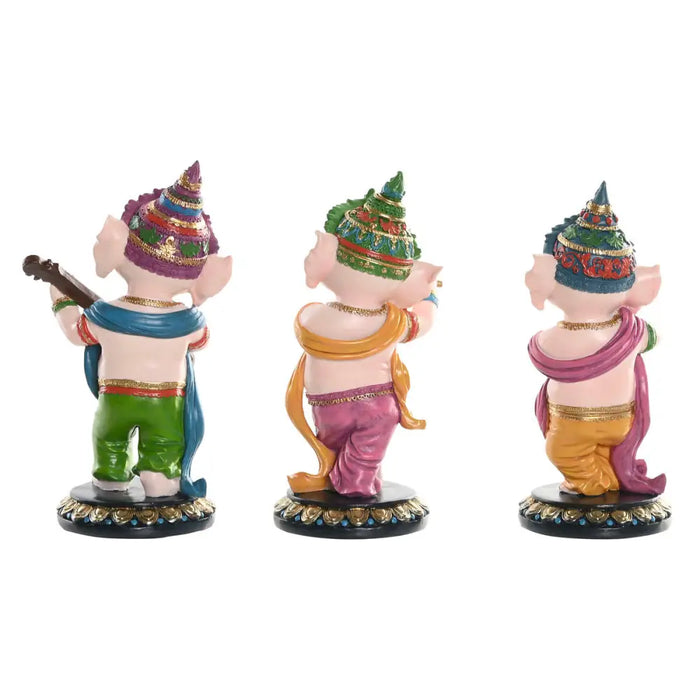 Decorative Figure Home ESPRIT Multicolour Music Indian Man 9 x 9 x 20 cm (3 Units) - Декорация и Осветление<<<Дом