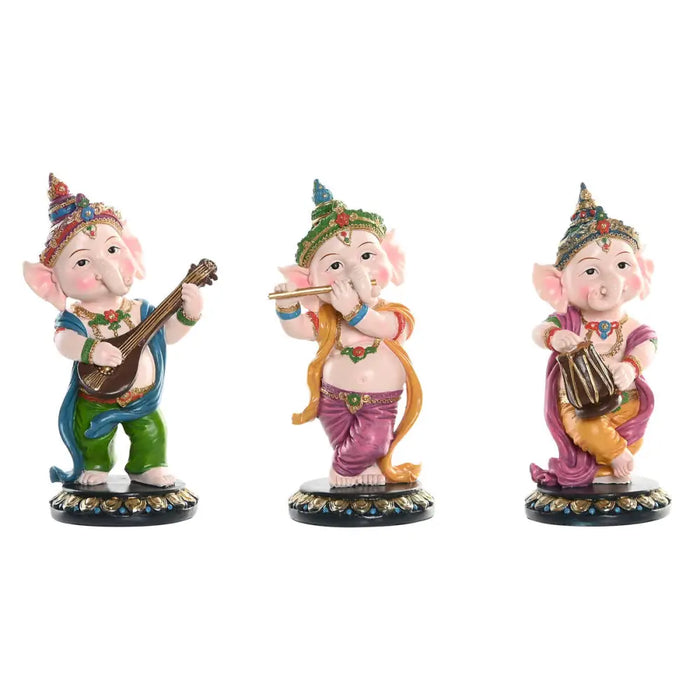 Decorative Figure Home ESPRIT Multicolour Music Indian Man 9 x 9 x 20 cm (3 Units) - Декорация и Осветление<<<Дом