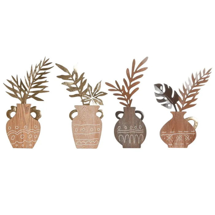 Decorative Figure Home ESPRIT Natural Vase Boho 28,5 x 2 x 50 cm (4 Units) - Декорация и Осветление<<<Дом
