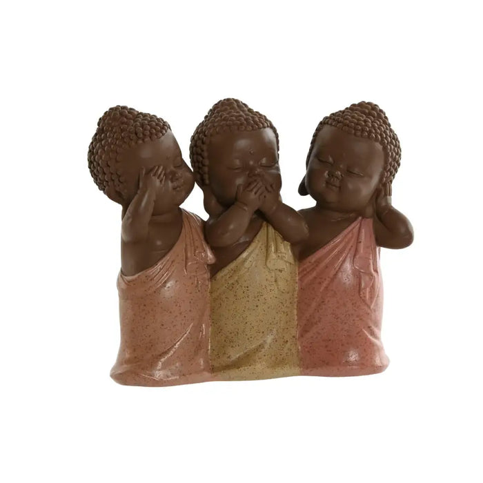 Decorative Figure Home ESPRIT Orange Coral Lime Resin Buddha Oriental 15,5 x 6 x 13 cm - Декорация и Осветление<<<Дом