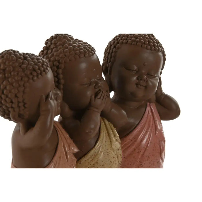 Decorative Figure Home ESPRIT Orange Coral Lime Resin Buddha Oriental 15,5 x 6 x 13 cm - Декорация и Осветление<<<Дом
