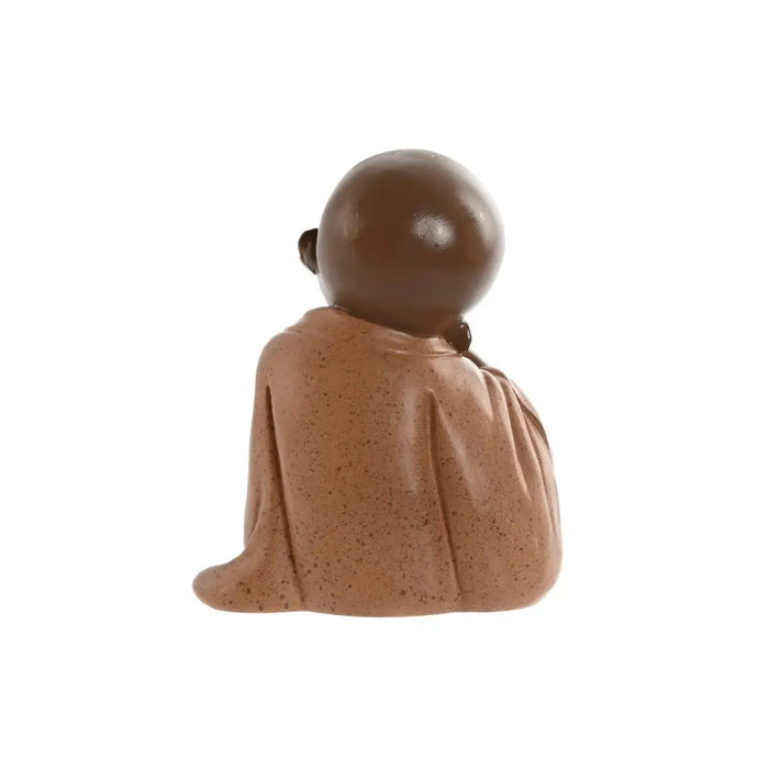 Decorative Figure Home ESPRIT Orange Coral Lime Resin Monk Oriental 10,5 x 9 x 13,5 cm (3 Units) - Декорация и