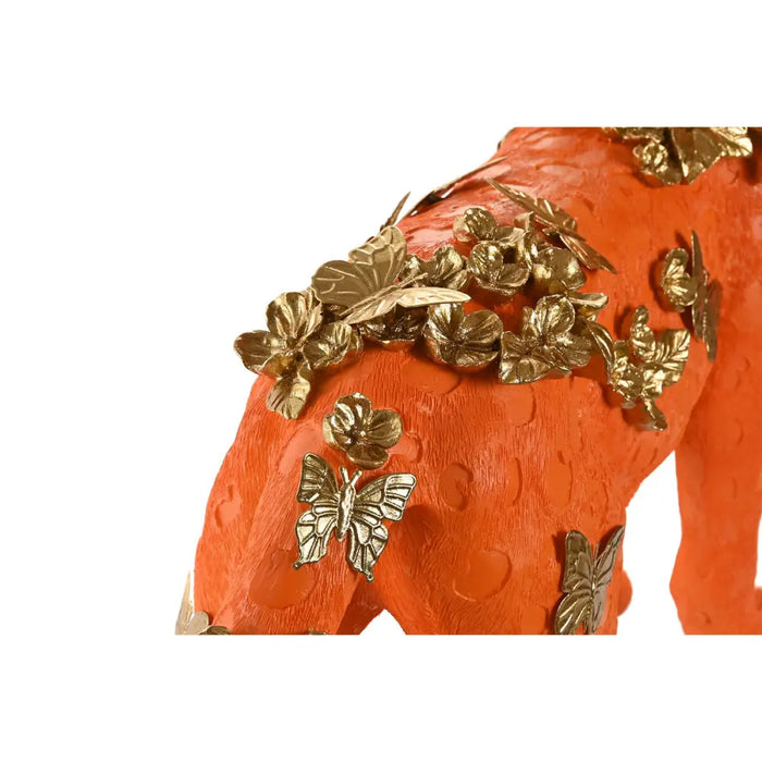 Decorative Figure Home ESPRIT Orange Golden Leopard 60 x 21,5 x 43 cm - Декорация и Осветление<<<Дом