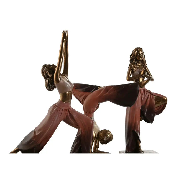 Decorative Figure Home ESPRIT Pink Golden Yoga Scandi 19 x 6 x 26 cm (3 Units) - Декорация и Осветление<<<Дом