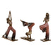Decorative Figure Home ESPRIT Pink Golden Yoga Scandi 19 x 6 x 26 cm (3 Units) - Декорация и Осветление<<<Дом