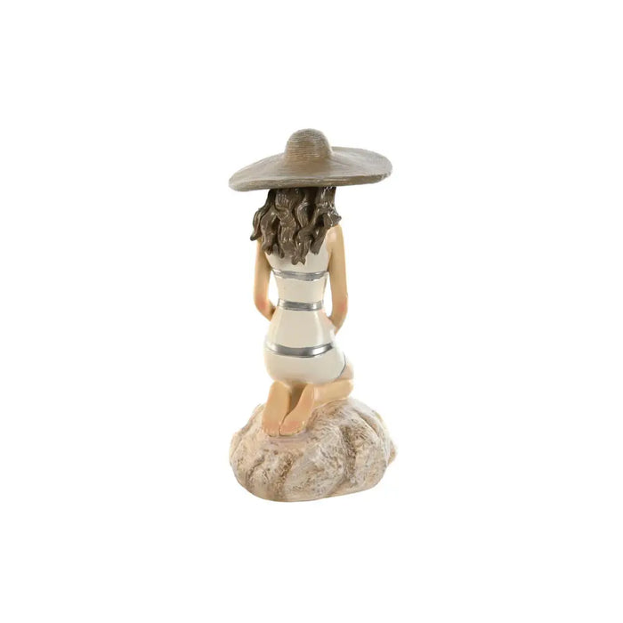 Decorative Figure Home ESPRIT White Beige Lady Mediterranean 12 x 8,5 x 20 cm (2 Units) - Декорация и Осветление<<<Дом