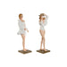 Decorative Figure Home ESPRIT White Beige Lady Mediterranean 8 x 6,5 x 24,5 cm (2 Units) - Декорация и Осветление<<<Дом