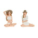 Decorative Figure Home ESPRIT White Beige Lady Mediterranean 9,5 x 7,5 x 13 cm (2 Units) - Декорация и Осветление<<<Дом