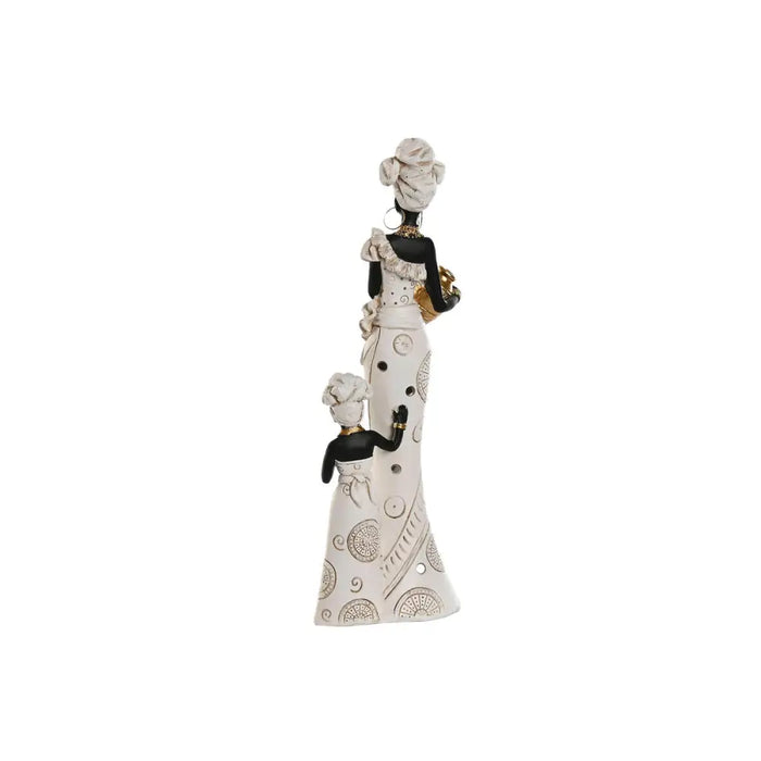 Decorative Figure Home ESPRIT White Black Golden African Woman 10 x 7 x 31 cm (2 Units) - Декорация и Осветление<<<Дом