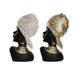 Decorative Figure Home ESPRIT White Black Golden African Woman 22 x 11 x 37 cm (2 Units) - Декорация и Осветление<<<Дом