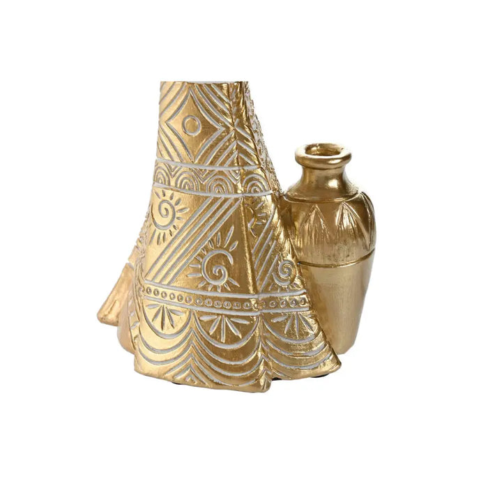 Decorative Figure Home ESPRIT White Black Golden African Woman 9,5 x 7,5 x 31 cm (2 Units) - Декорация и