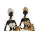 Decorative Figure Home ESPRIT White Black Golden African Woman 9,5 x 7,5 x 31 cm (2 Units) - Декорация и