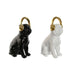 Decorative Figure Home ESPRIT White Black Golden Dog 12 x 18 x 30 cm (2 Units) - Декорация и Осветление<<<Дом