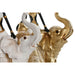 Decorative Figure Home ESPRIT White Black Golden Elephant African Woman 21 x 11 x 32 cm (2 Units) - Декорация и