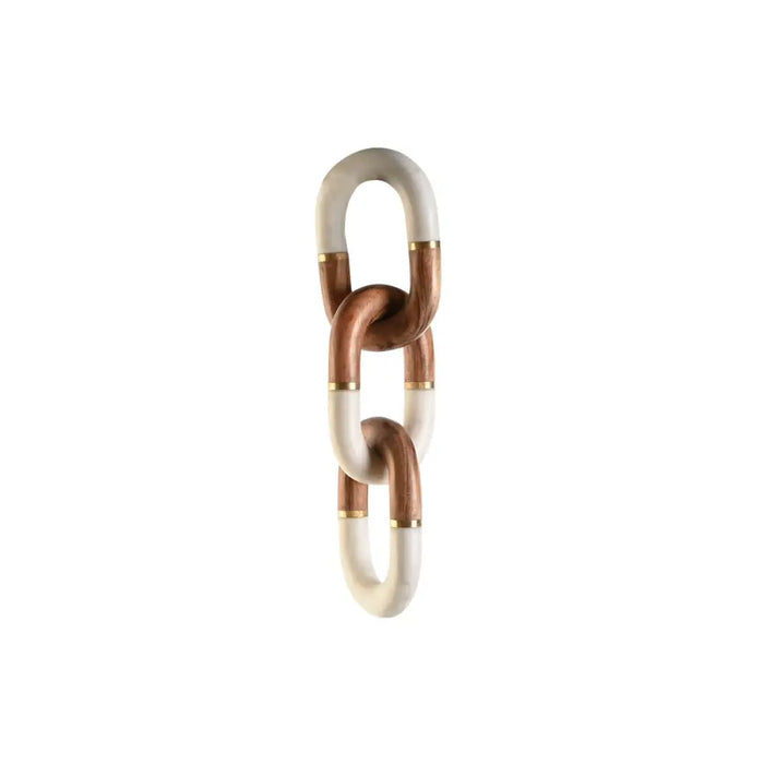 Decorative Figure Home ESPRIT White Brown Golden Chain 10 x 10 x 36 cm - Декорация и Осветление<<<Дом