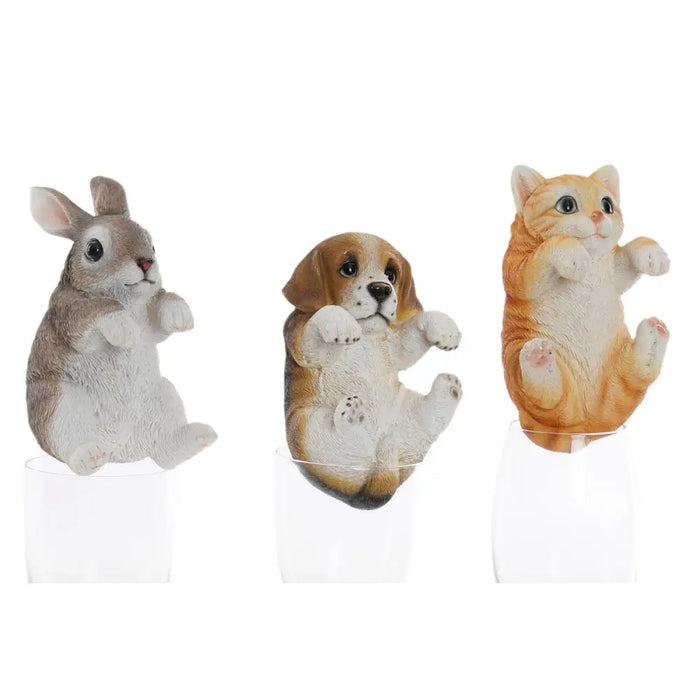 Decorative Figure Home ESPRIT White Brown Grey Orange animals 9 x 9 x 15,5 cm (3 Units) - Декорация и Осветление<<<Дом