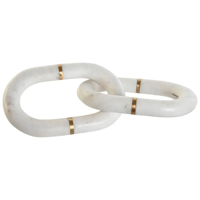 Decorative Figure Home ESPRIT White Golden Chain 13 x 13 x 28 cm - Декорация и Осветление<<<Дом