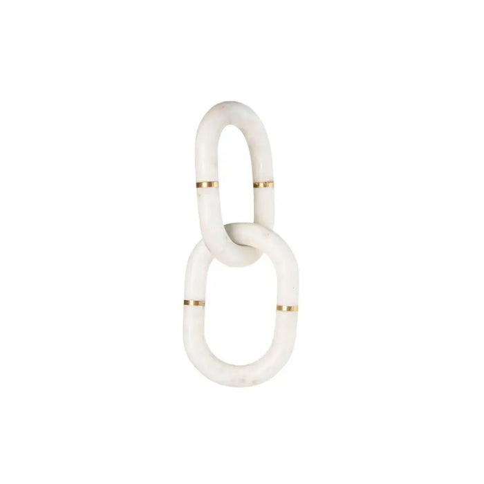 Decorative Figure Home ESPRIT White Golden Chain 13 x 13 x 28 cm - Декорация и Осветление<<<Дом