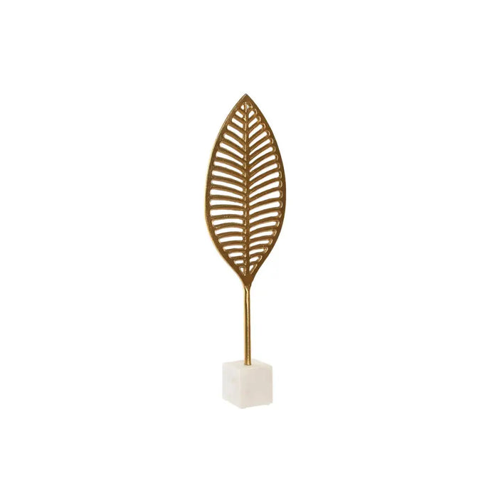 Decorative Figure Home ESPRIT White Golden Leaf of a plant 19 x 7,5 x 62 cm - Декорация и Осветление<<<Дом