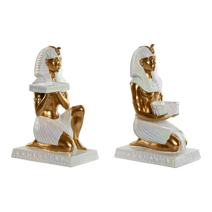 Decorative Figure Home ESPRIT White Golden Resin Oriental Egyptian Man 12,5 x 17 x 25 cm (2 Units) - Декорация и