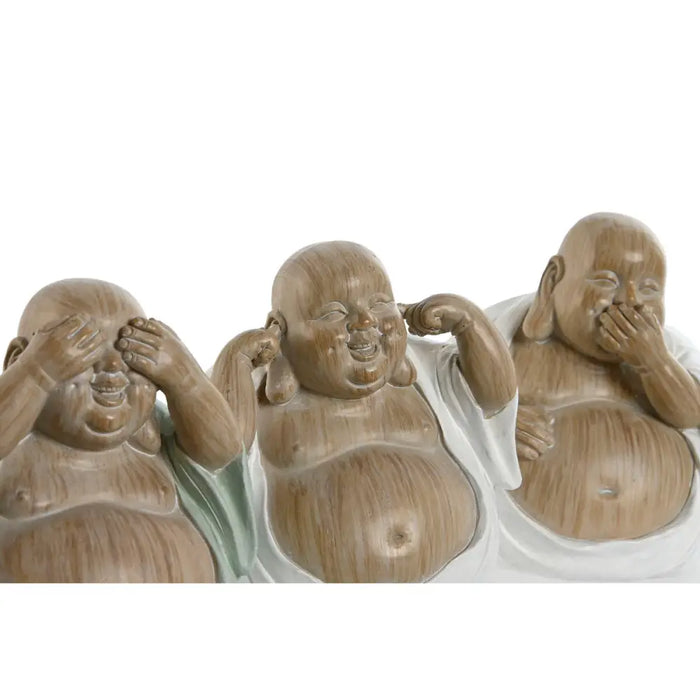 Decorative Figure Home ESPRIT White Green Buddha Oriental 10 x 9 x 10,5 cm (3 Units) - Декорация и Осветление<<<Дом