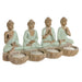 Decorative Figure Home ESPRIT White Green Buddha Oriental 24 x 9 x 11 cm (2 Units) - Декорация и Осветление<<<Дом