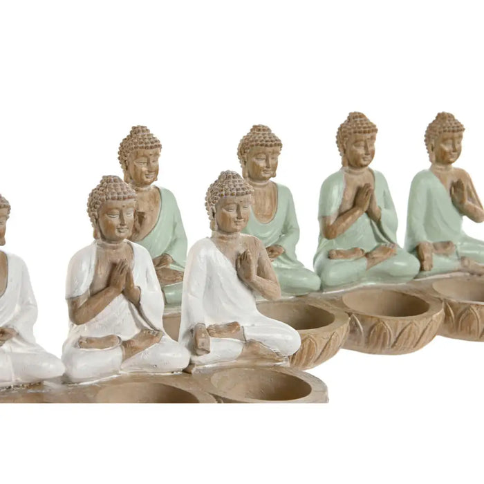 Decorative Figure Home ESPRIT White Green Buddha Oriental 24 x 9 x 11 cm (2 Units) - Декорация и Осветление<<<Дом