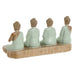Decorative Figure Home ESPRIT White Green Buddha Oriental 24 x 9 x 11 cm (2 Units) - Декорация и Осветление<<<Дом