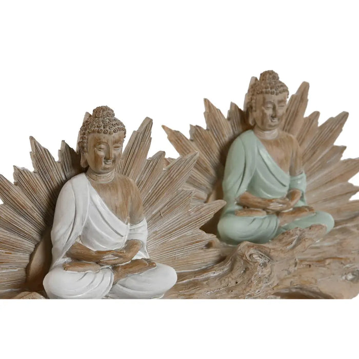 Decorative Figure Home ESPRIT White Green Buddha Oriental 30 x 6 x 15 cm (2 Units) - Декорация и Осветление<<<Дом