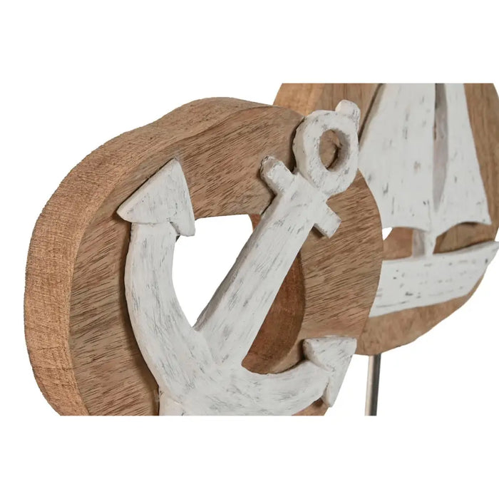 Decorative Figure Home ESPRIT White Natural Anchor Ship Mediterranean 19 x 10 x 38 cm (2 Units) - Декорация и