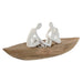 Decorative Figure Home ESPRIT White Natural Ship Mediterranean 42 x 14 x 16 cm - Декорация и Осветление<<<Дом