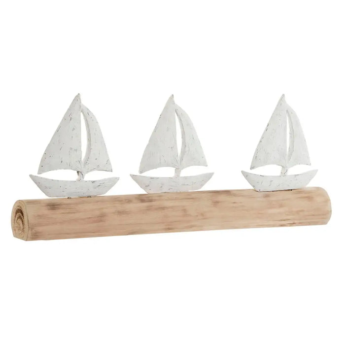 Decorative Figure Home ESPRIT White Natural Yachts Mediterranean 62 x 8,5 x 25,5 cm - Декорация и Осветление<<<Дом