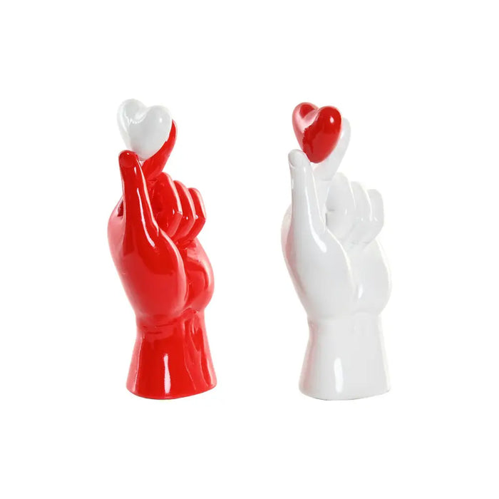Decorative Figure Home ESPRIT White Red Hand 12 x 8,5 x 26 cm (2 Units) - Декорация и Осветление<<<Дом